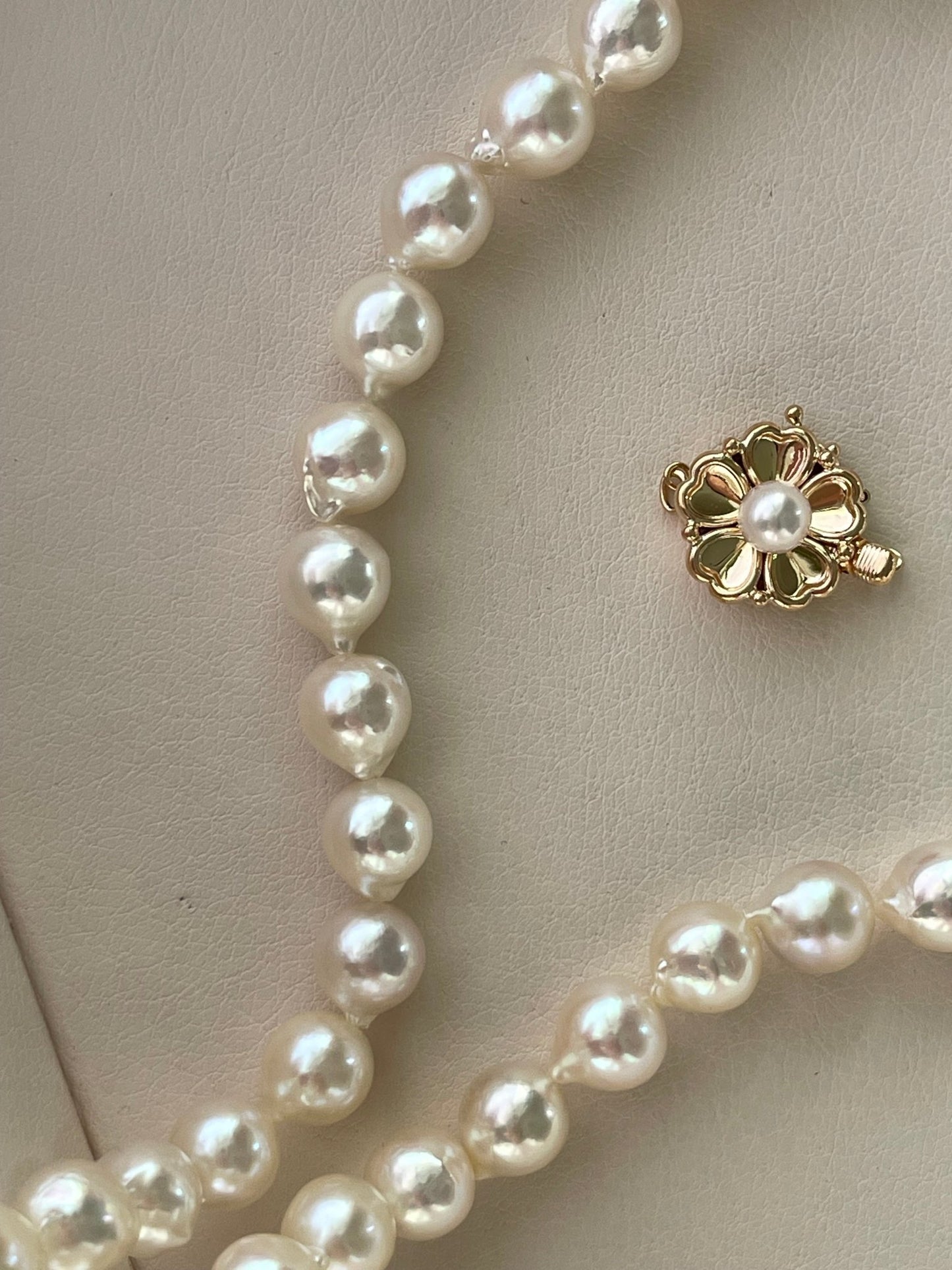 Custom Item | 8mm Natural Baroque Shaped Akoya Pearl Strand Necklace - KOKOPEARLJEWELRY - 2