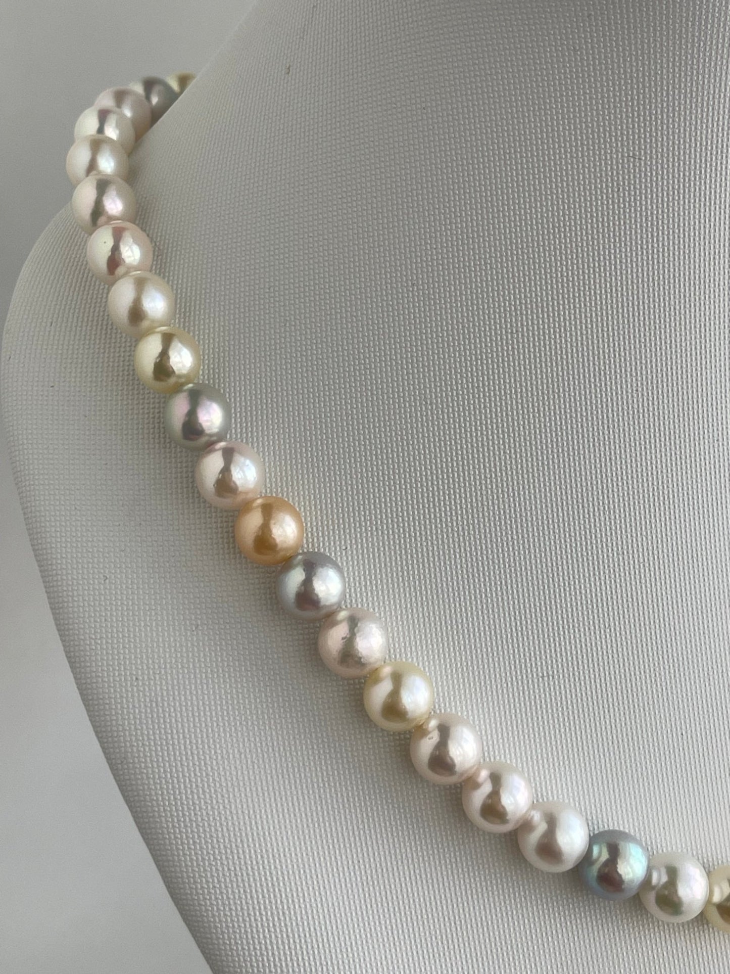 Rainbow Color 7.5mm Akoya Pearl Strand Necklace - KOKOPEARLJEWELRY - 9