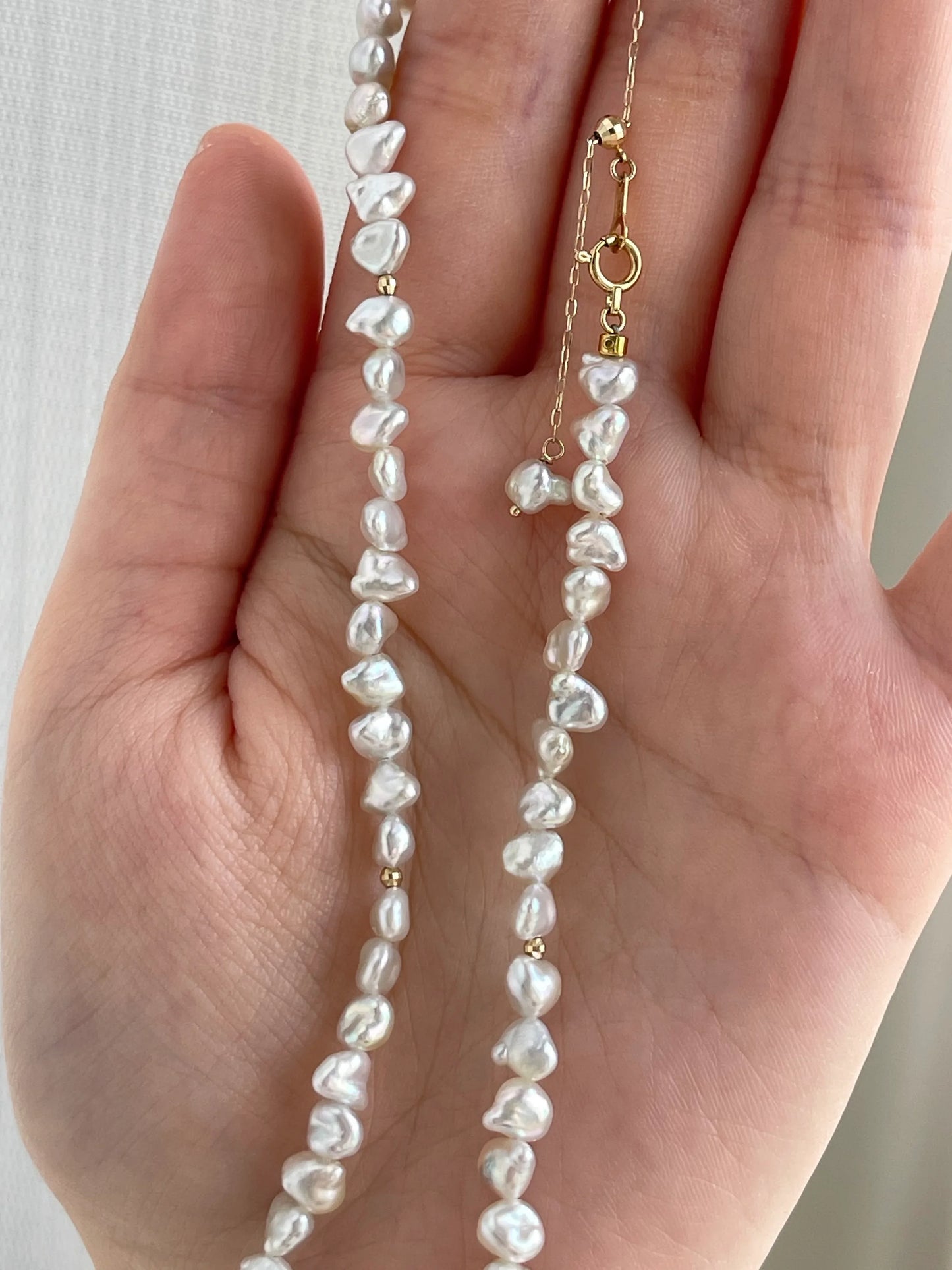 4mm Akoya Keshi Pearl Strand Necklace K18YG - KOKO PEARL JEWELRY - 8