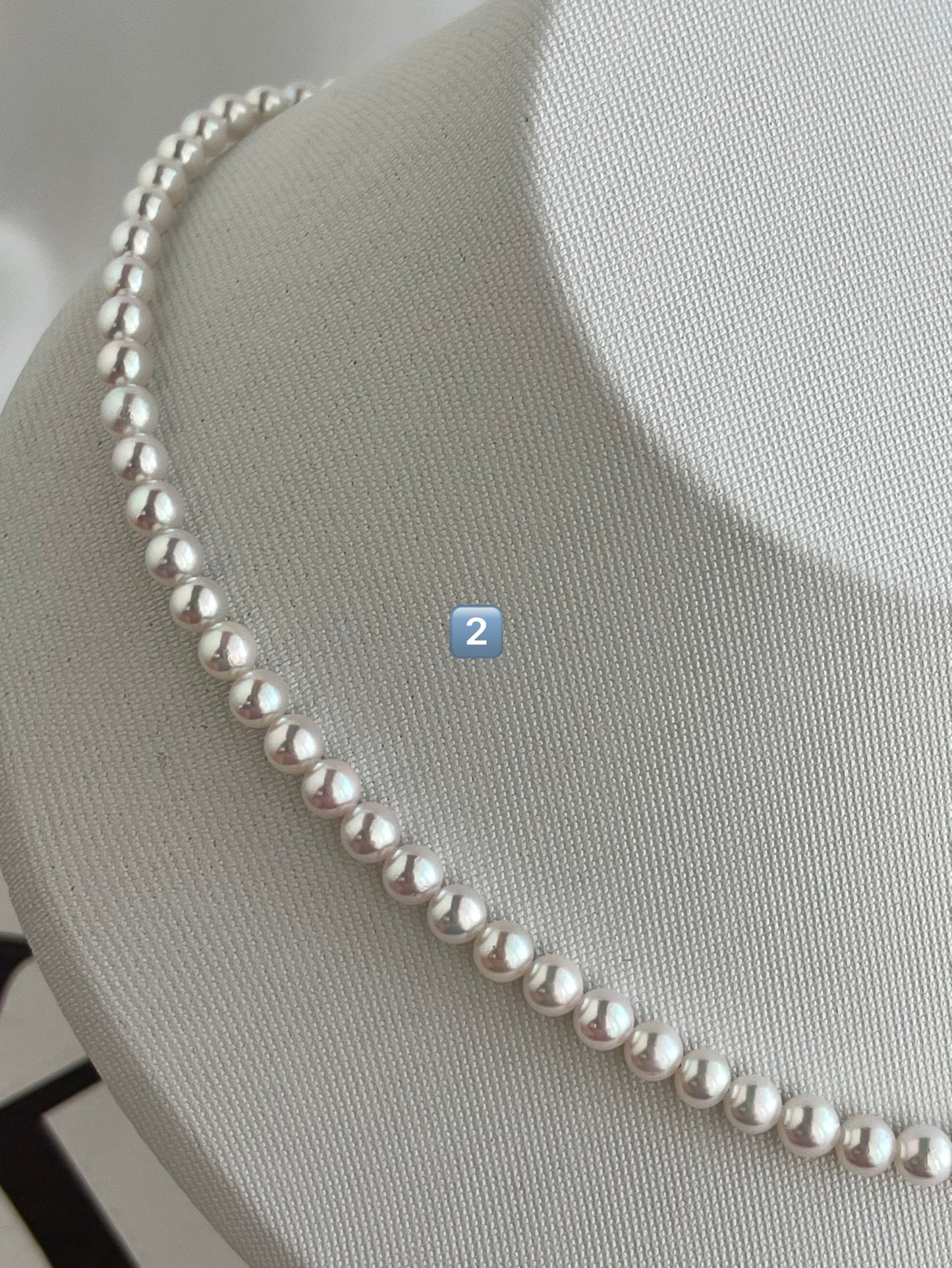 Limited Stock | Mirror Like Luster 4.5mm Semi Round Akoya Pearl Strand Necklace