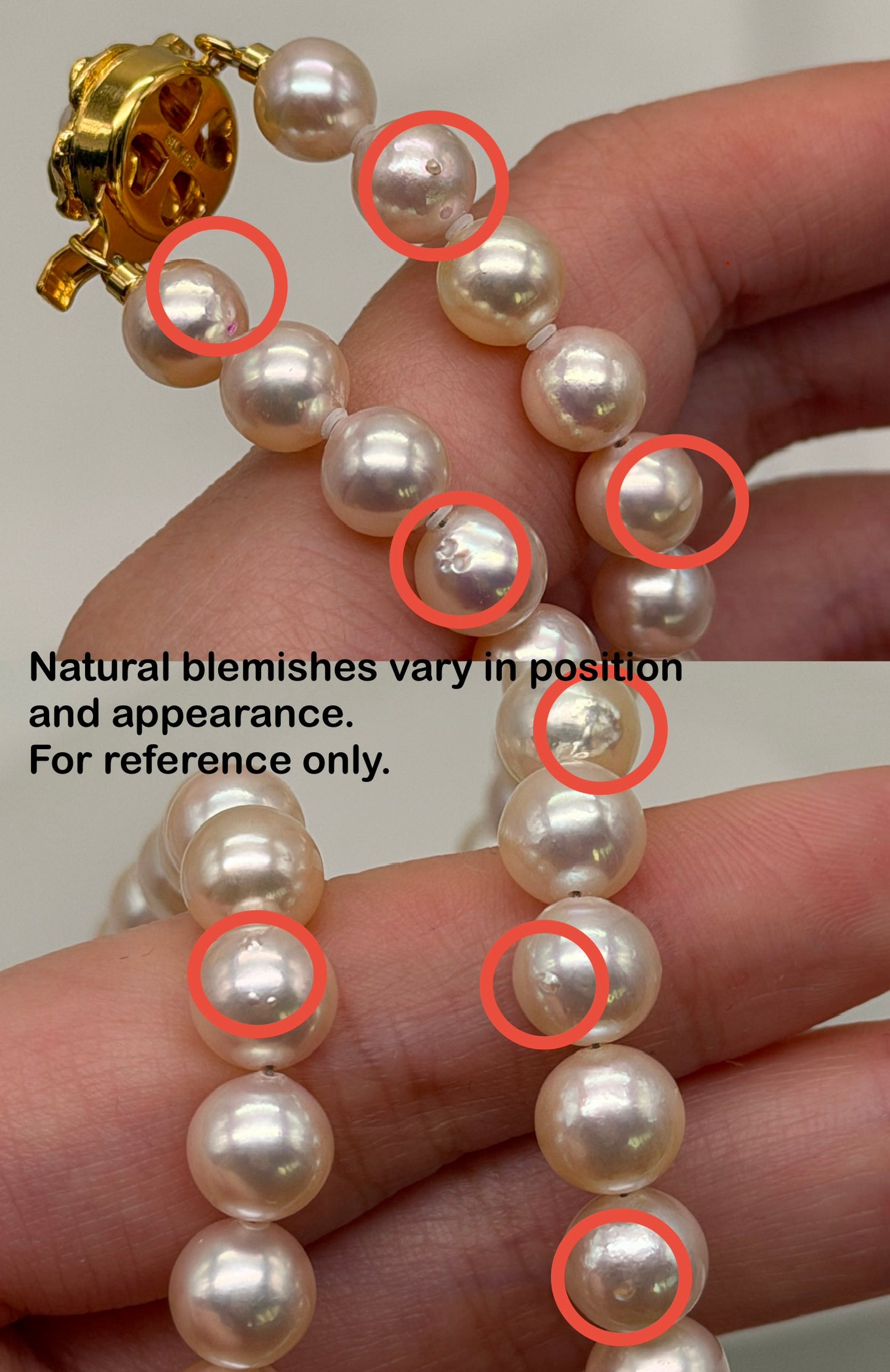 Only One Available | Chuỗi Vòng Cổ Ngọc Trai Akoya 7.5mm Màu Hồng Đào Hiếm Có Khóa Hoa Vàng