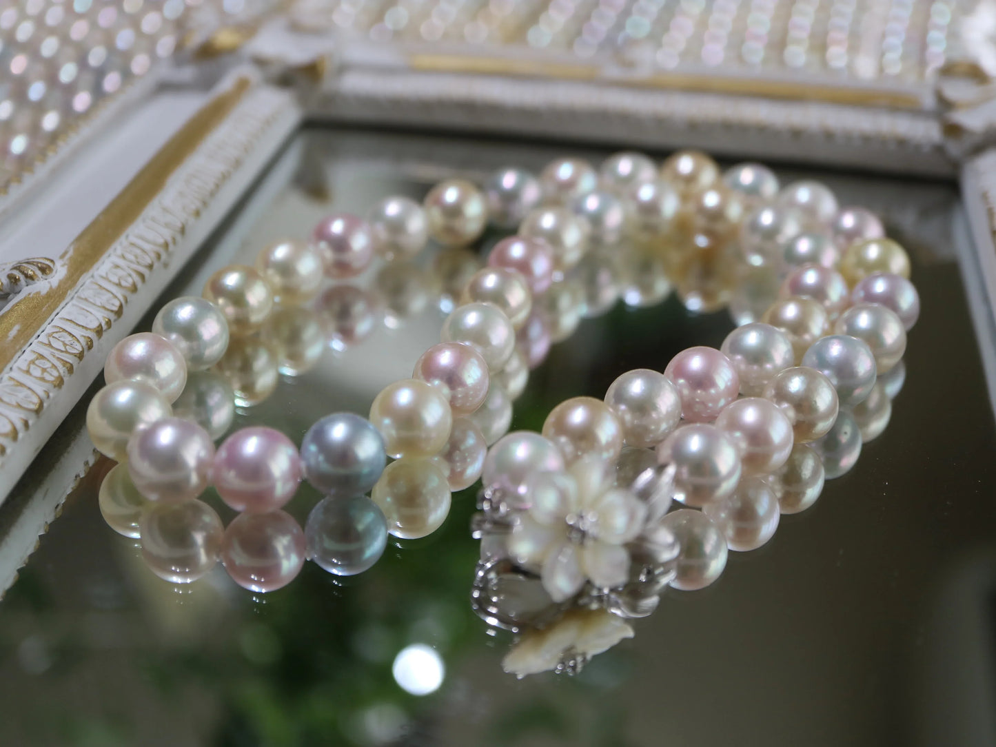 Ultra Rare 9.5 - 10mm Rainbow Color Akoya Pearl Strand Necklace - KOKO PEARL JEWELRY - 10