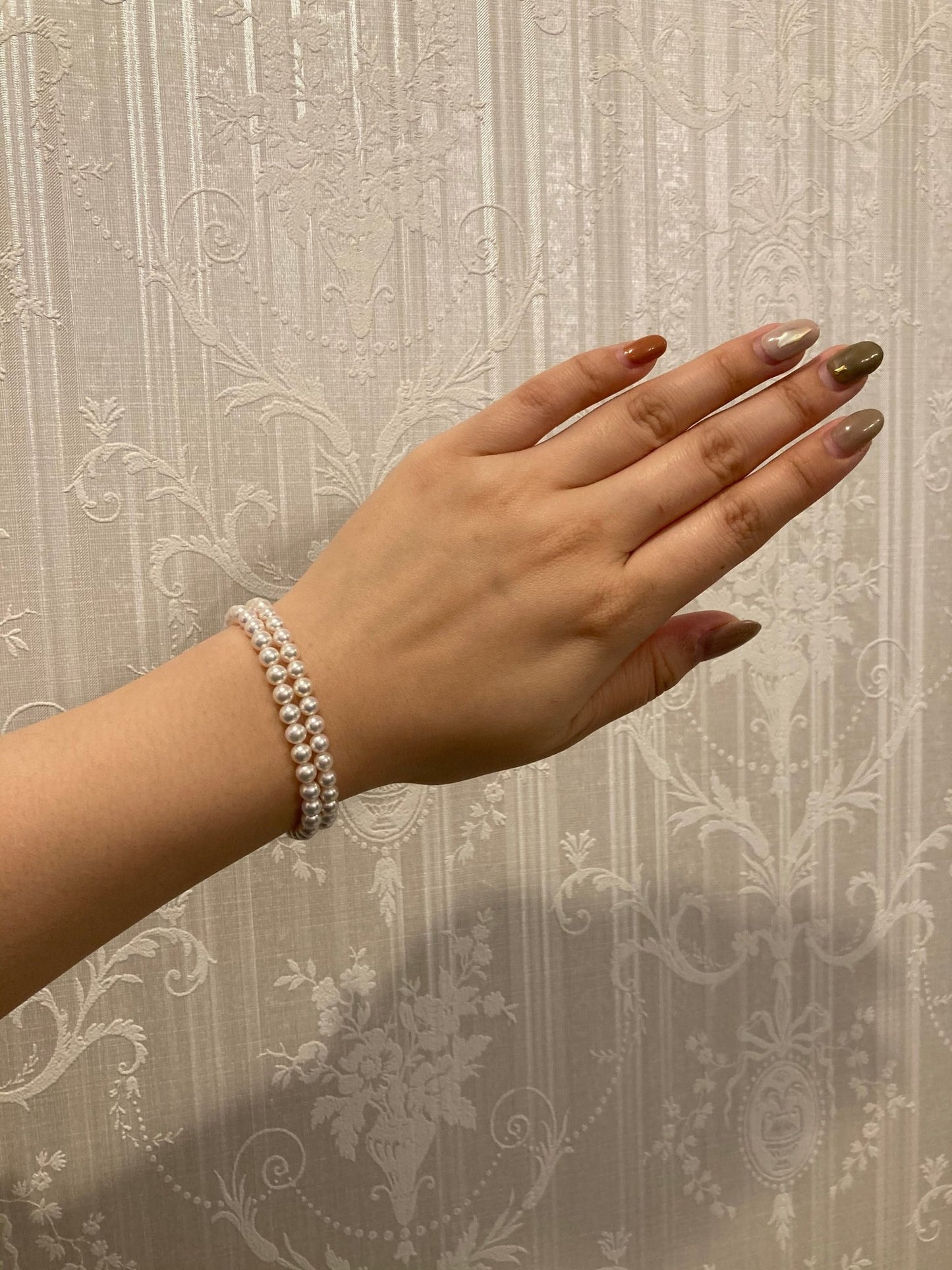 4.5mm Akoya Pearl Beaded Bracelet Rose Shaped Clasp - KOKOPEARLJEWELRY - 4