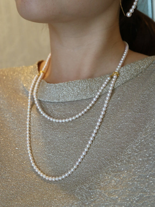 80cm 4.5mm Akoya Pearl Strand Necklace - KOKOPEARLJEWELRY - 1