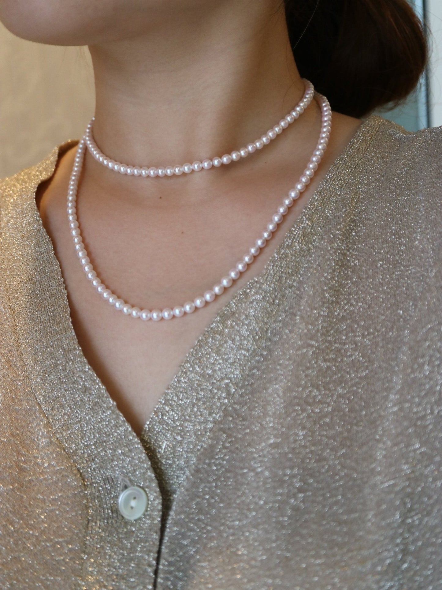80cm 4.5mm Akoya Pearl Strand Necklace - KOKOPEARLJEWELRY - 5