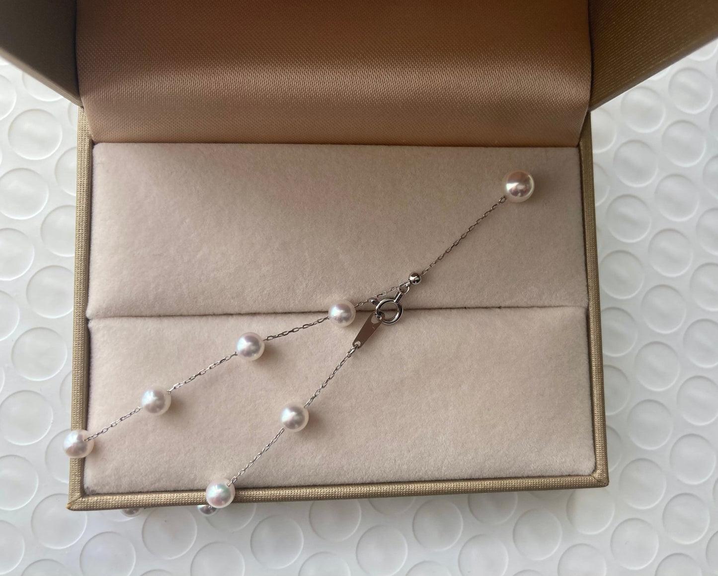 4.5mm Akoya Pearl Station Bracelet 18K White Gold - KOKOPEARLJEWELRY - 3