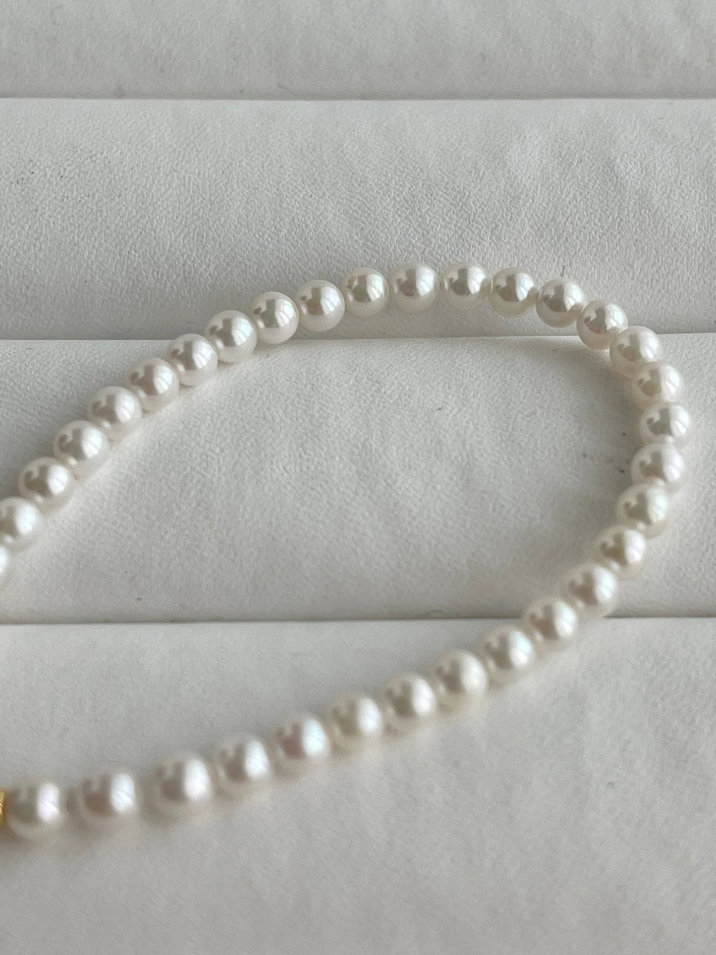 4mm White Akoya Pearl Beaded Bracelet - KOKOPEARLJEWELRY - 2