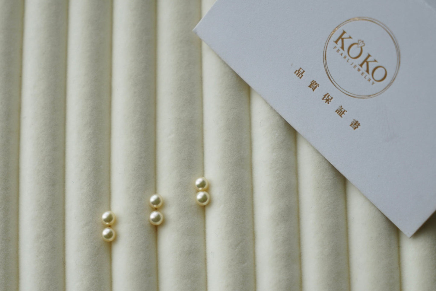 Rare Size 4mm Cream Golden Akoya Pearl Stud Earrings 18K Yellow Gold - KOKOPEARLJEWELRY - 5