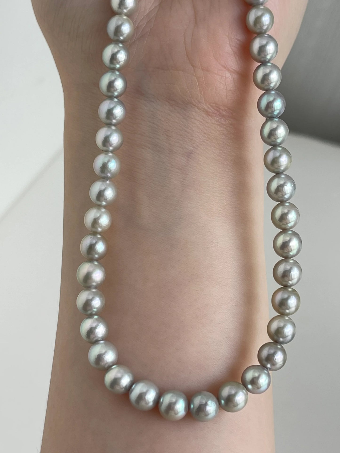 6mm Silver - Gray Akoya Pearl Strand Necklace - KOKOPEARLJEWELRY - 8