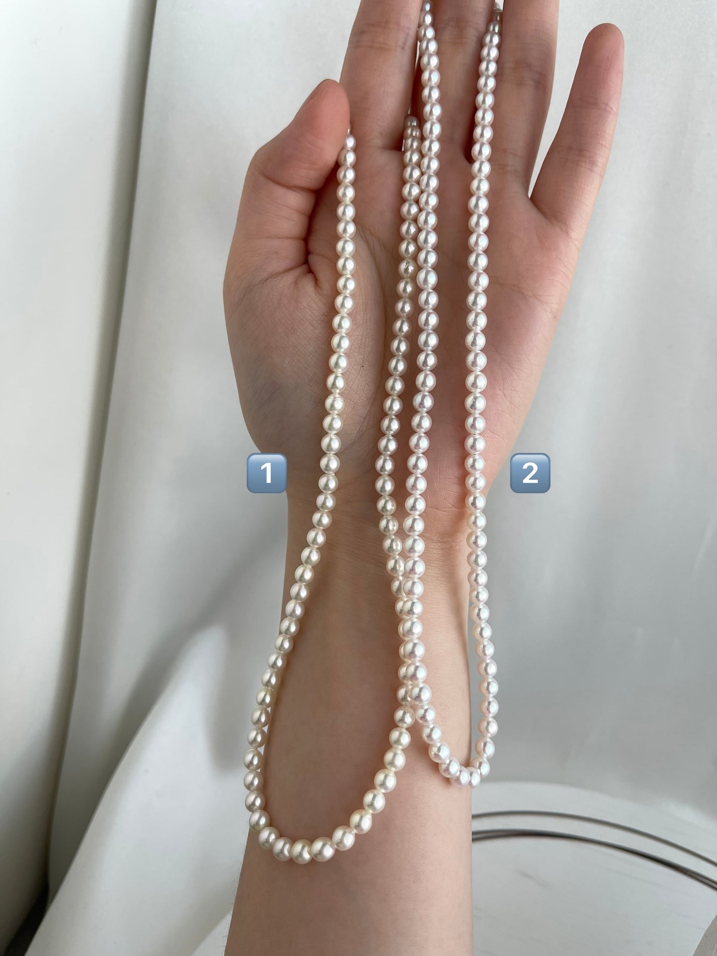 Limited Stock | Mirror Like Luster 4.5mm Semi Round Akoya Pearl Strand Necklace