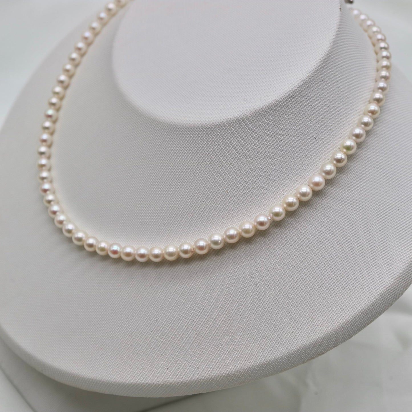 Only One Available | 37cm 4.5mm Creamy White Akoya Pearl Strand Necklace - KOKO PEARL JEWELRY - 4