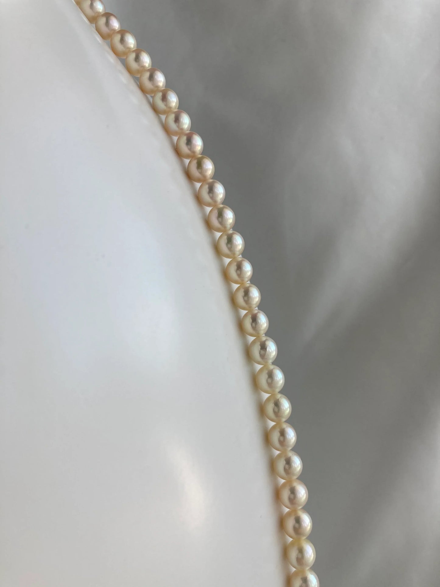 Extra Long 80cm Cream Golden Akoya Pearl Strand Necklace - KOKOPEARLJEWELRY - 9