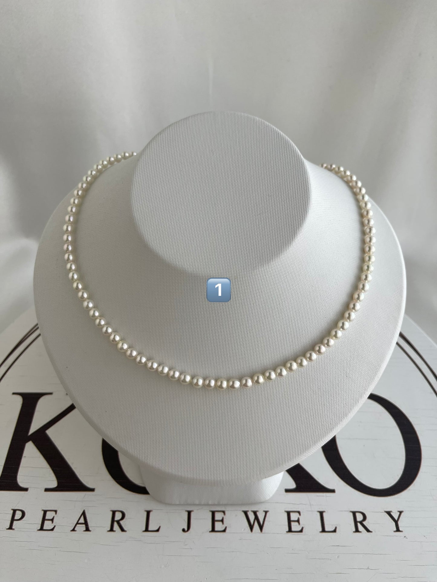 Limited Stock | Mirror Like Luster 4.5mm Semi Round Akoya Pearl Strand Necklace