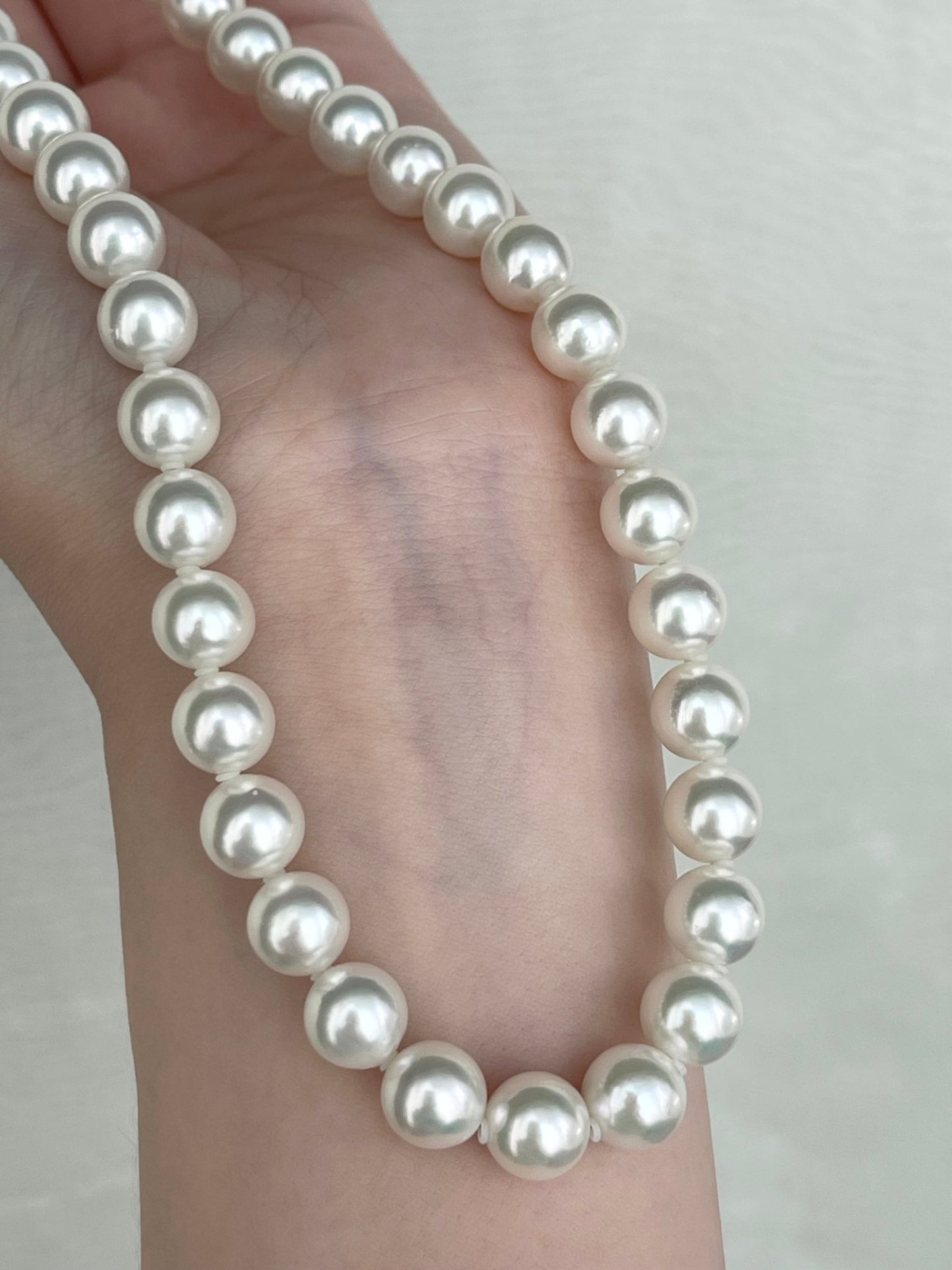 Natural White 8.5mm Akoya Pearl Strand Necklace with Certificate by PSL - KOKOPEARLJEWELRY - 7