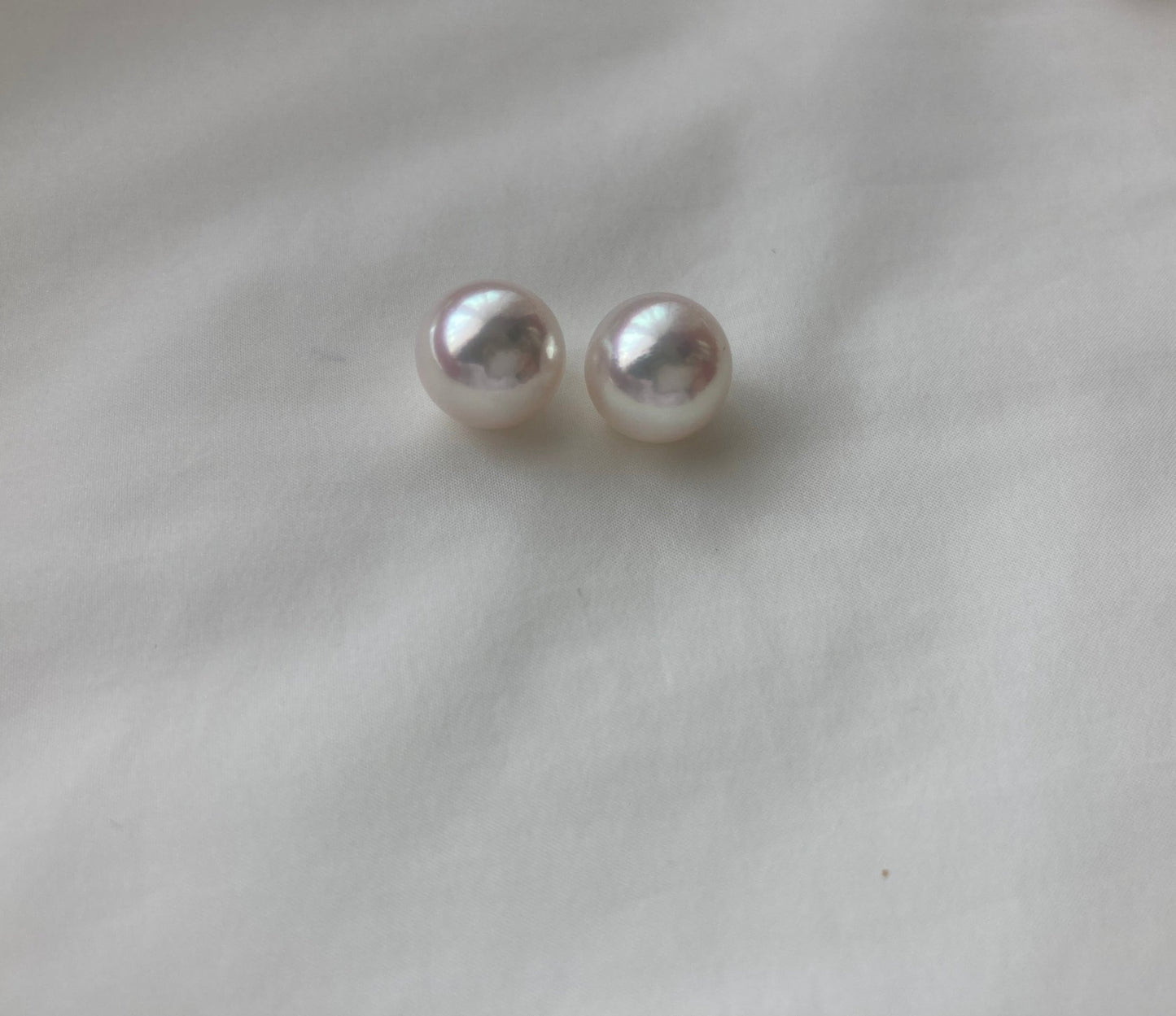Clip Earrings Available | Rare Large 9mm Akoya Pearl Stud Earrings - KOKOPEARLJEWELRY - 3