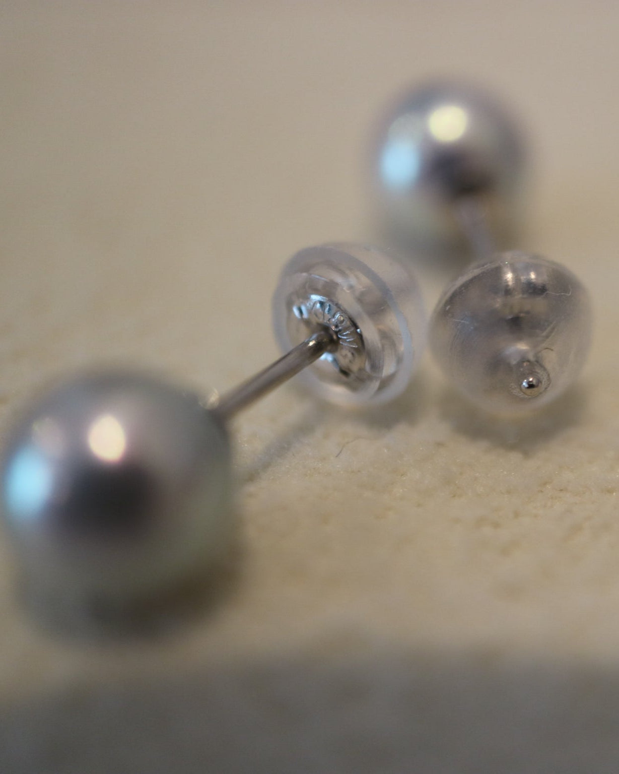 5mm 5.5mm Natural Silver Blue Akoya Pear Stud Earrings Platinum pt900 - KOKOPEARLJEWELRY - 6