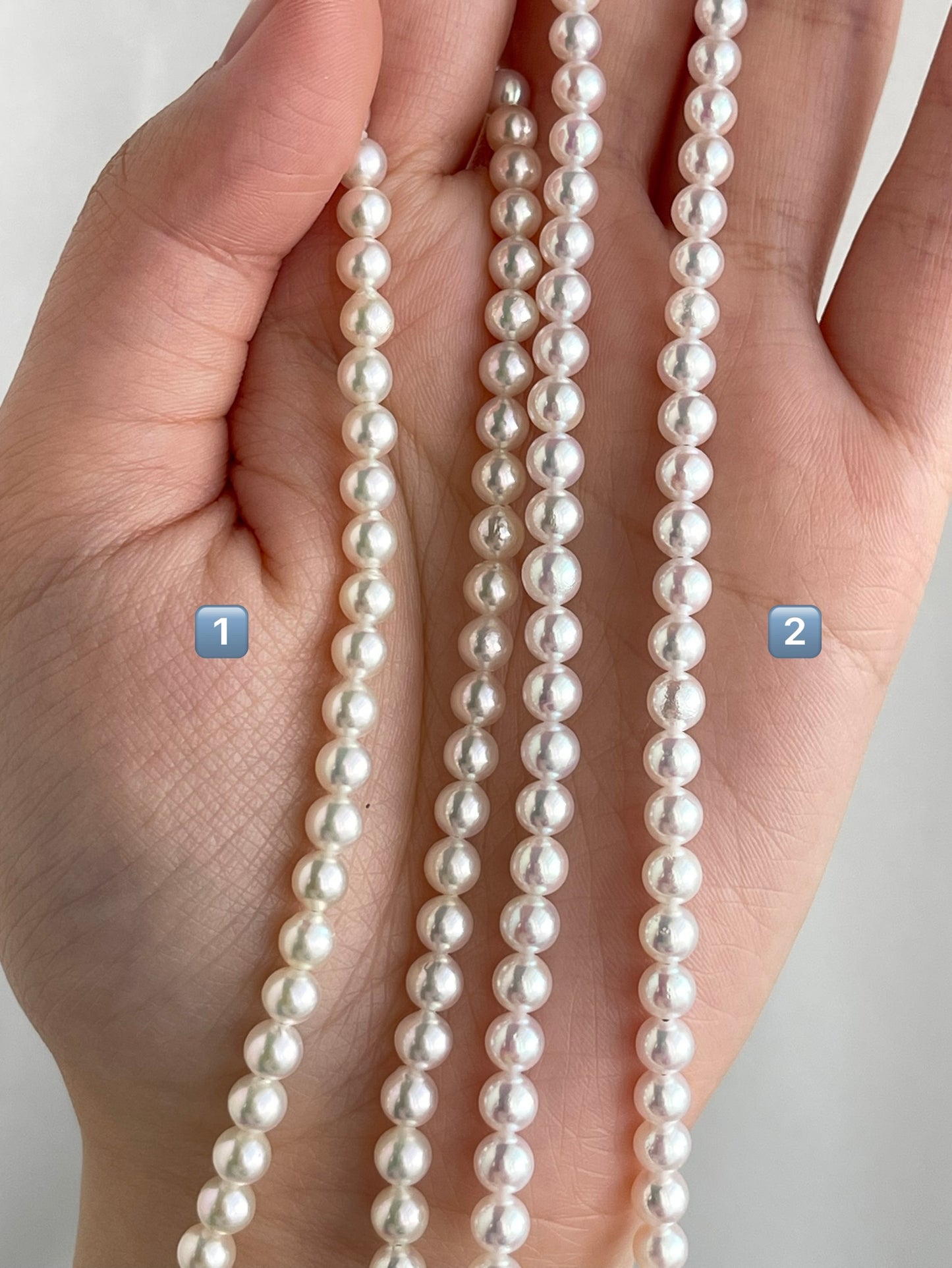 Limited Stock | Mirror Like Luster 4.5mm Semi Round Akoya Pearl Strand Necklace