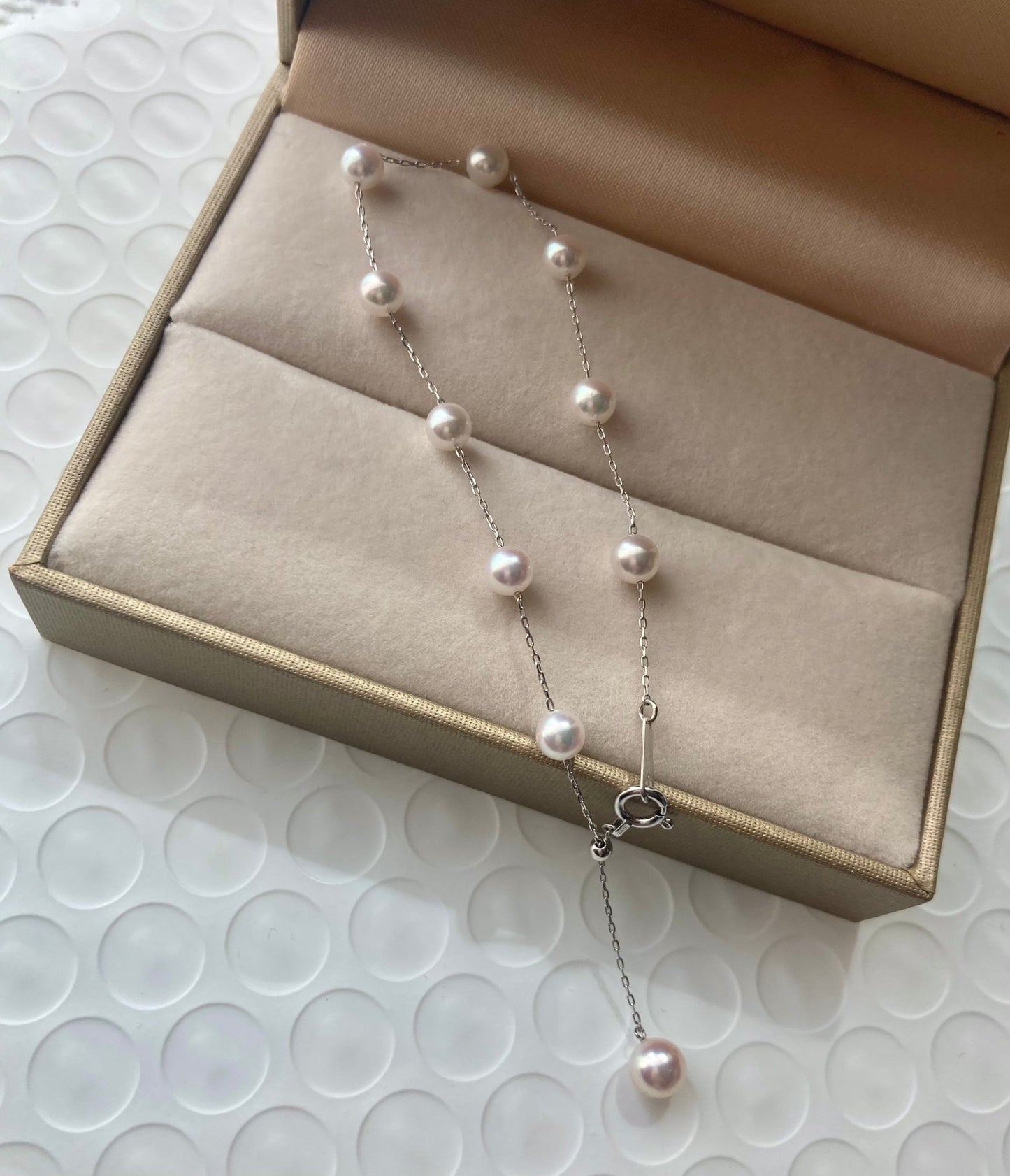 4.5mm Akoya Pearl Station Bracelet 18K White Gold - KOKOPEARLJEWELRY - 4