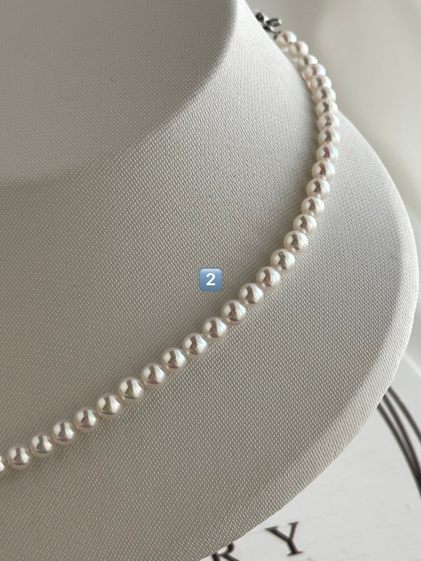 Limited Stock | Mirror Like Luster 4.5mm Semi Round Akoya Pearl Strand Necklace