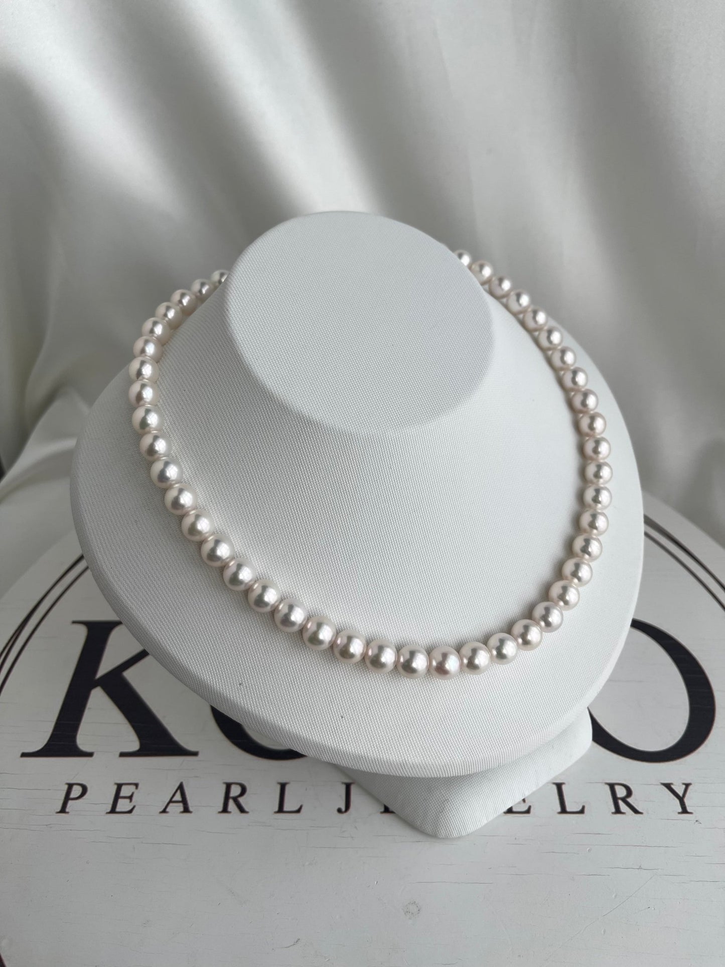 Only One in Stock | High Luster 7.5 - 8.5mm Akoya Pearl Strand Necklace - KOKOPEARLJEWELRY - 6
