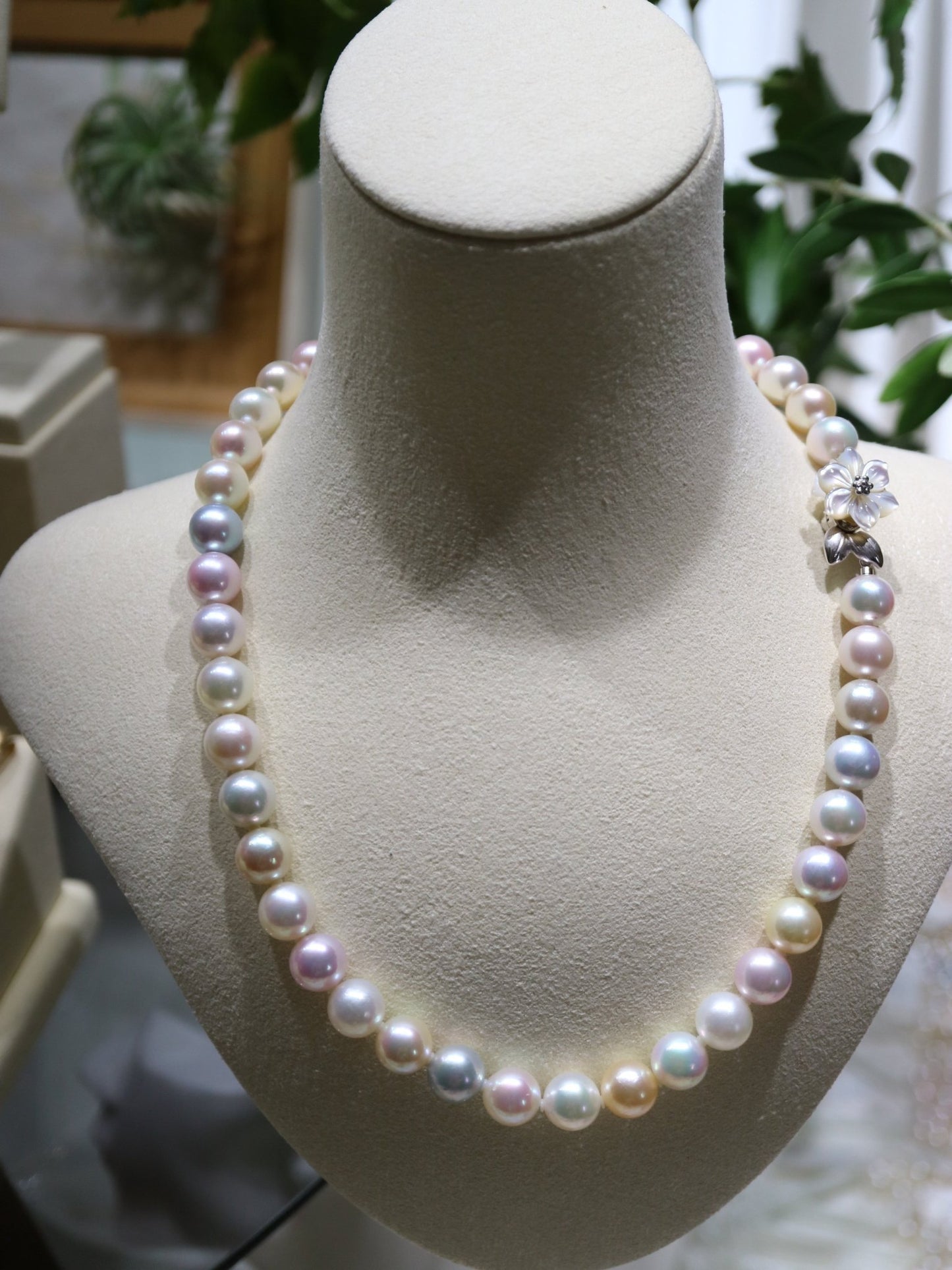 Ultra Rare 9.5 - 10mm Rainbow Color Akoya Pearl Strand Necklace - KOKO PEARL JEWELRY - 6