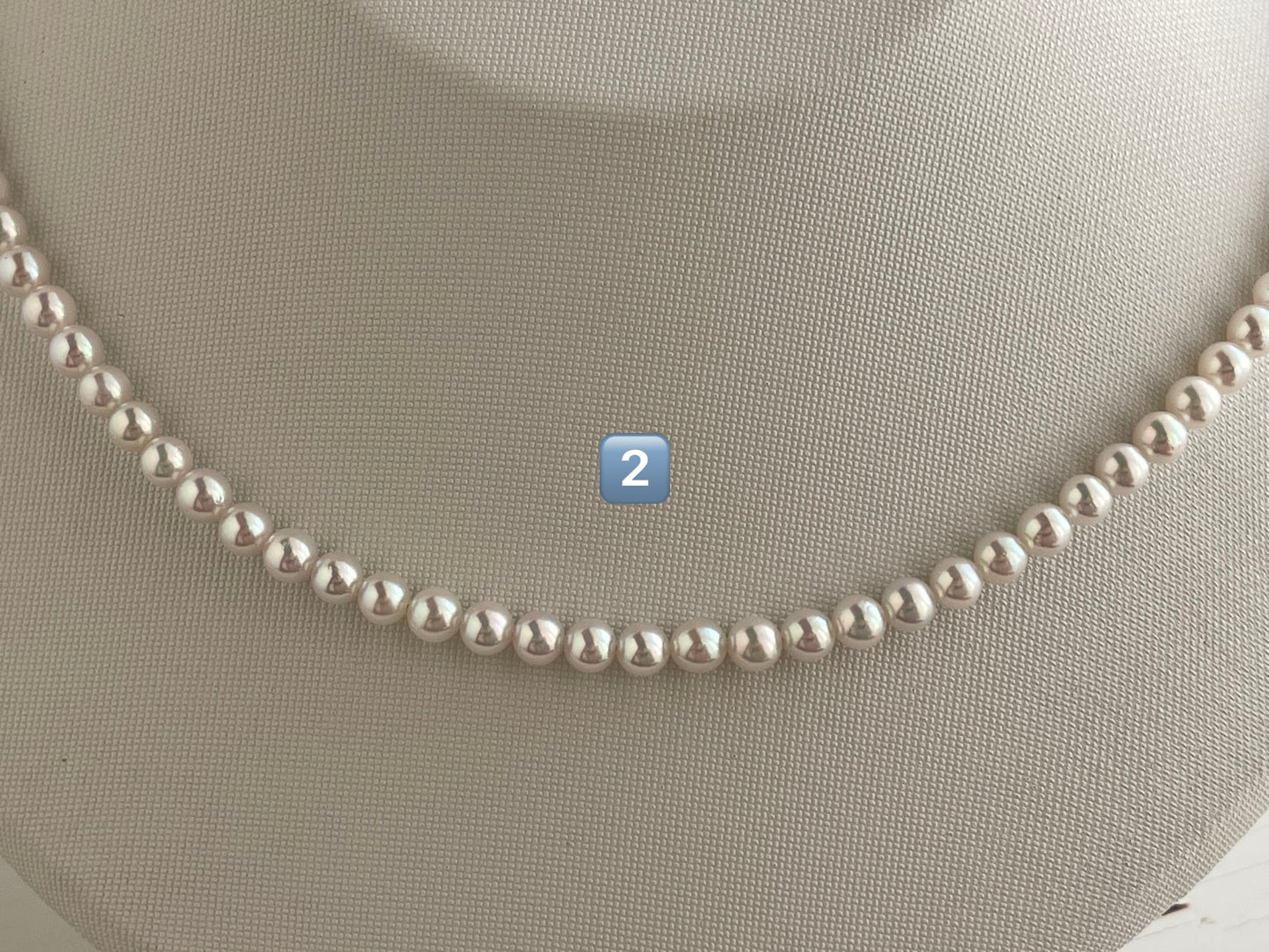 Limited Stock | Mirror Like Luster 4.5mm Semi Round Akoya Pearl Strand Necklace