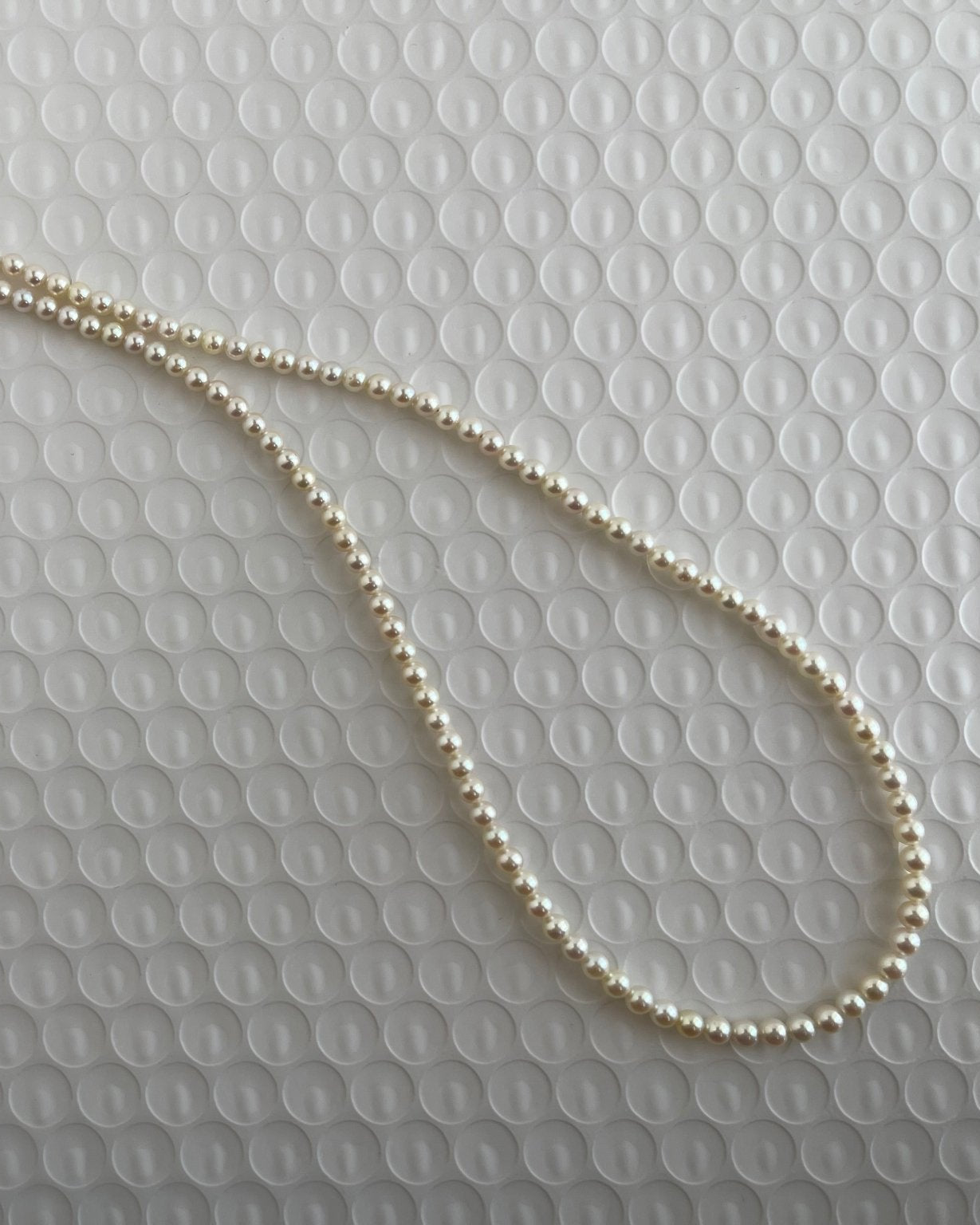 Rare Sized 3.5mm Cream Golden Tone Akoya Pearl Strand Necklace - KOKOPEARLJEWELRY - 2