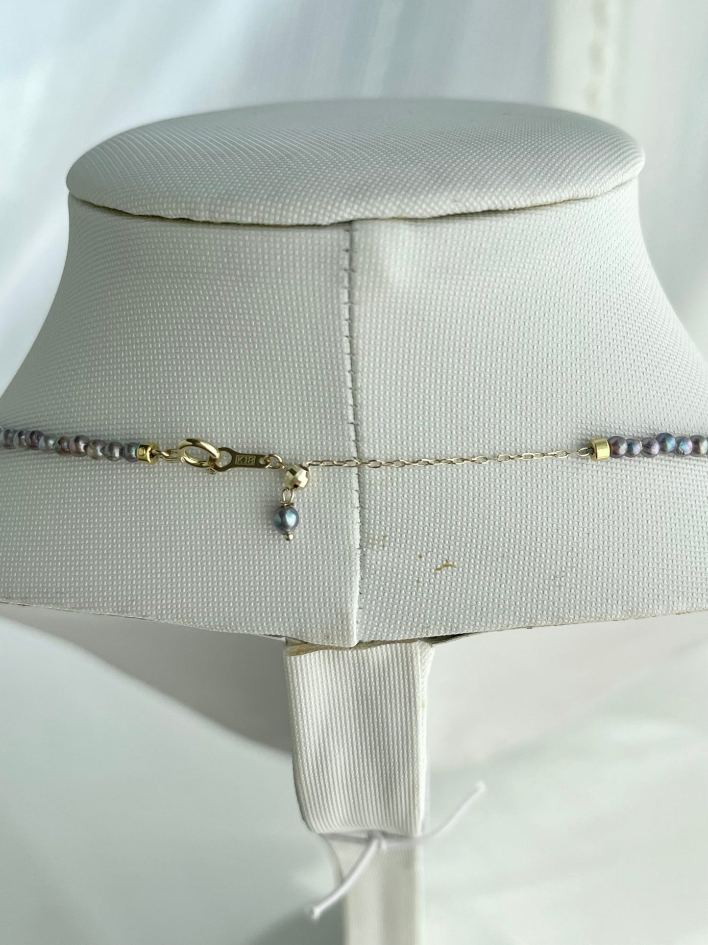 Rare 2 - 3mm Natural Silver Blue Akoya Pearl Strand Necklace with Detachable South Sea Pearl Pendant - KOKOPEARLJEWELRY - 5