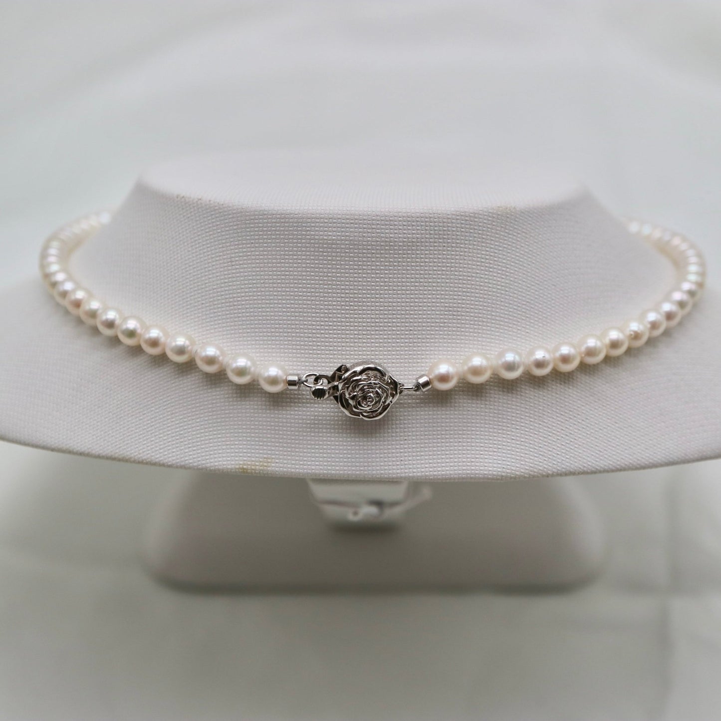 Only One Available | 37cm 4.5mm Creamy White Akoya Pearl Strand Necklace - KOKO PEARL JEWELRY - 3