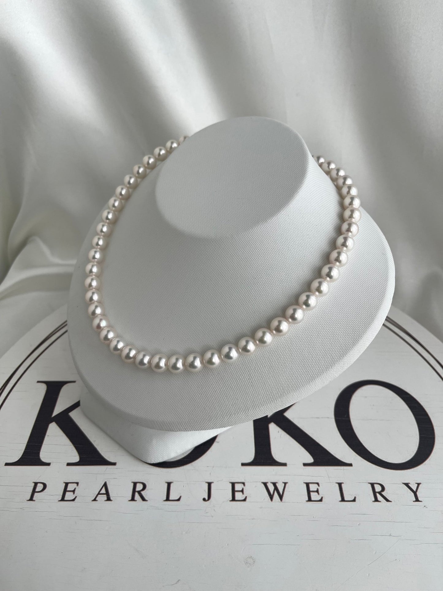 Only One in Stock | High Luster 7.5 - 8.5mm Akoya Pearl Strand Necklace - KOKOPEARLJEWELRY - 7