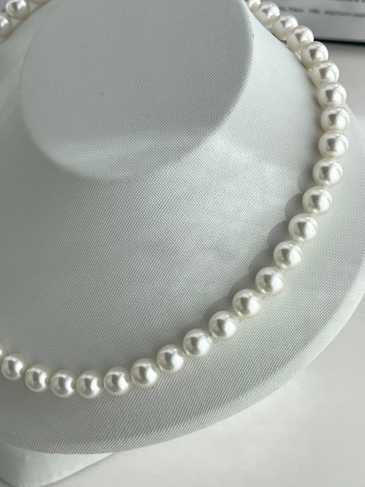 Natural White 8.5mm Akoya Pearl Strand Necklace with Certificate by PSL - KOKOPEARLJEWELRY - 5