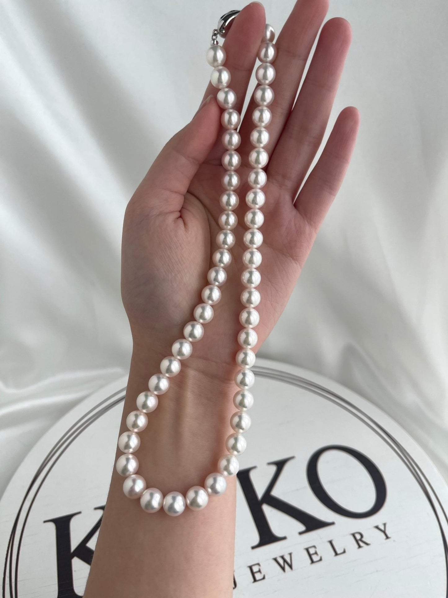Only One in Stock | High Luster 7.5 - 8.5mm Akoya Pearl Strand Necklace - KOKOPEARLJEWELRY - 2