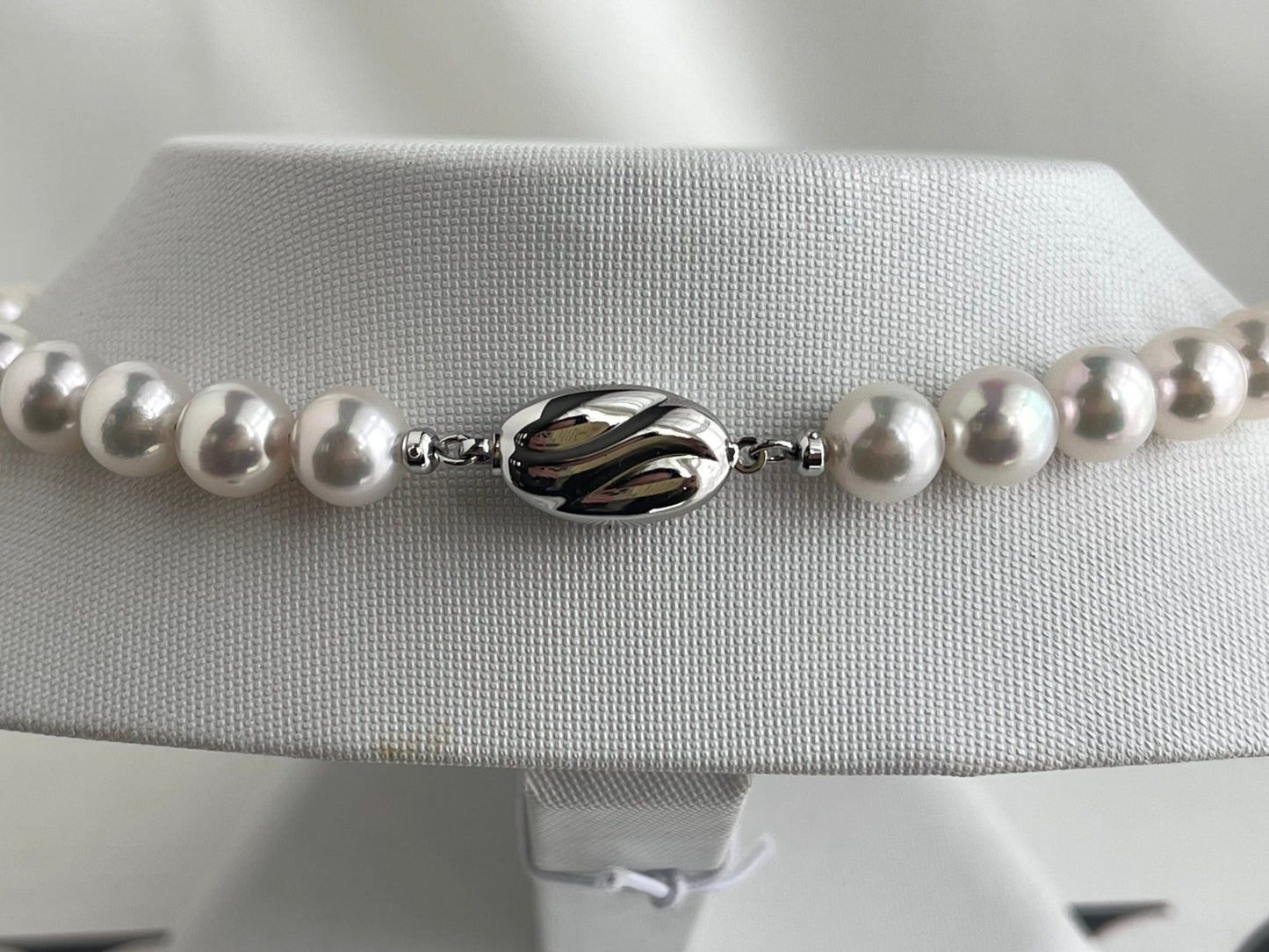 Only One in Stock | High Luster 7.5 - 8.5mm Akoya Pearl Strand Necklace - KOKOPEARLJEWELRY - 8