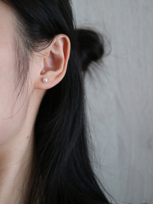 4mm Akoya Pearl Stud Earrings 18K Yellow Gold - KOKOPEARLJEWELRY - 2