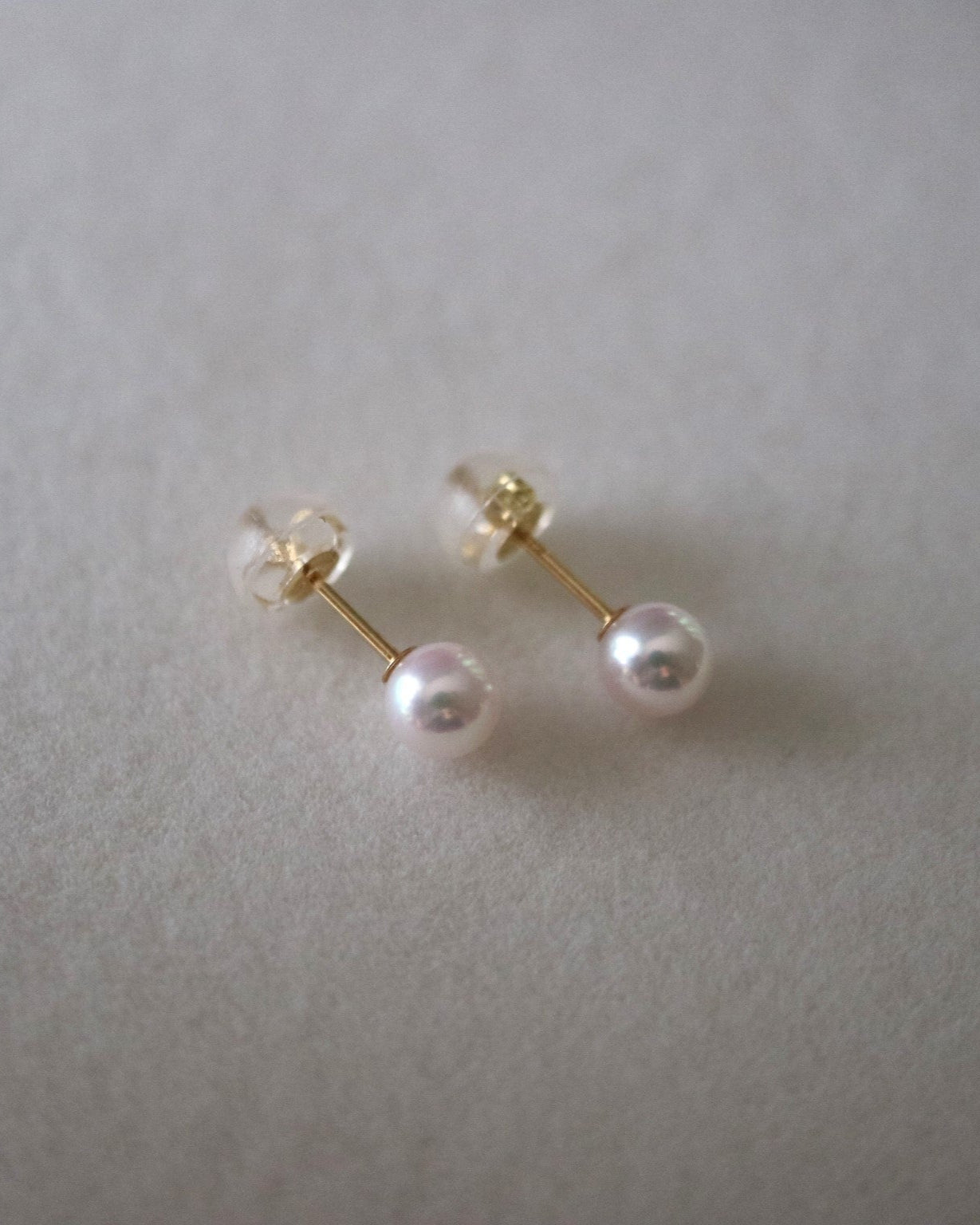 4mm Akoya Pearl Stud Earrings 18K Yellow Gold - KOKOPEARLJEWELRY - 4