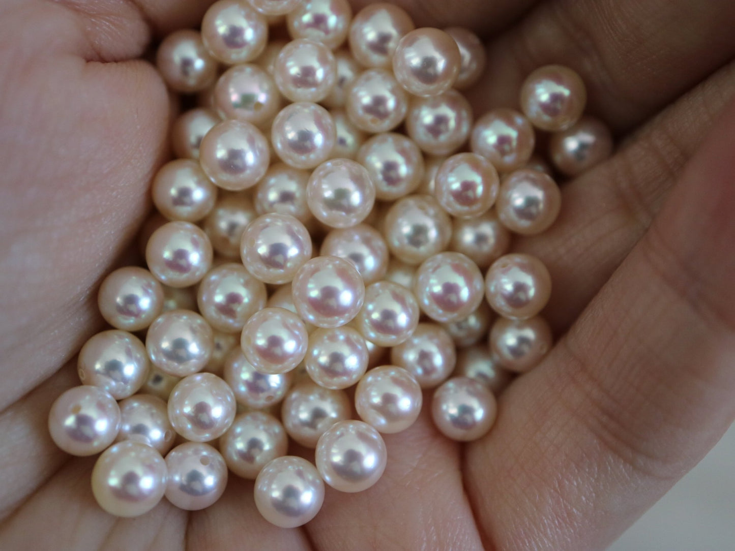 Mirror Like Lustre 4mm Akoya Pearl Station Necklace 18k Yellow Gold - KOKOPEARLJEWELRY - 10