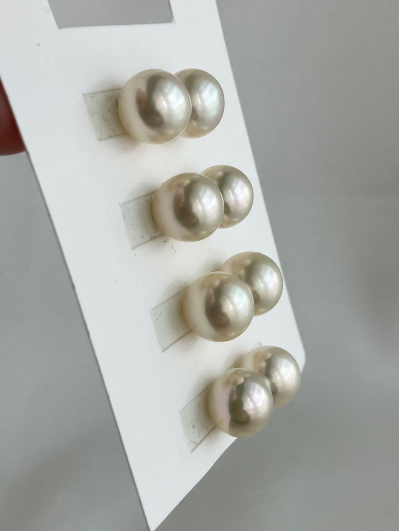 Clip Earrings Available丨 Semi Round 11mm Natural Champagne Tone South Sea Pearl Stud Earrings - KOKOPEARLJEWELRY - 4