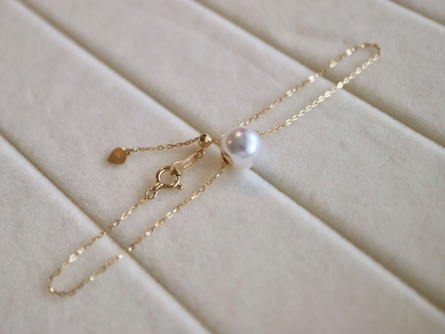 8mm Akoya Pearl Floating Pendant Bracelet 18K Yellow Gold - KOKOPEARLJEWELRY - 7