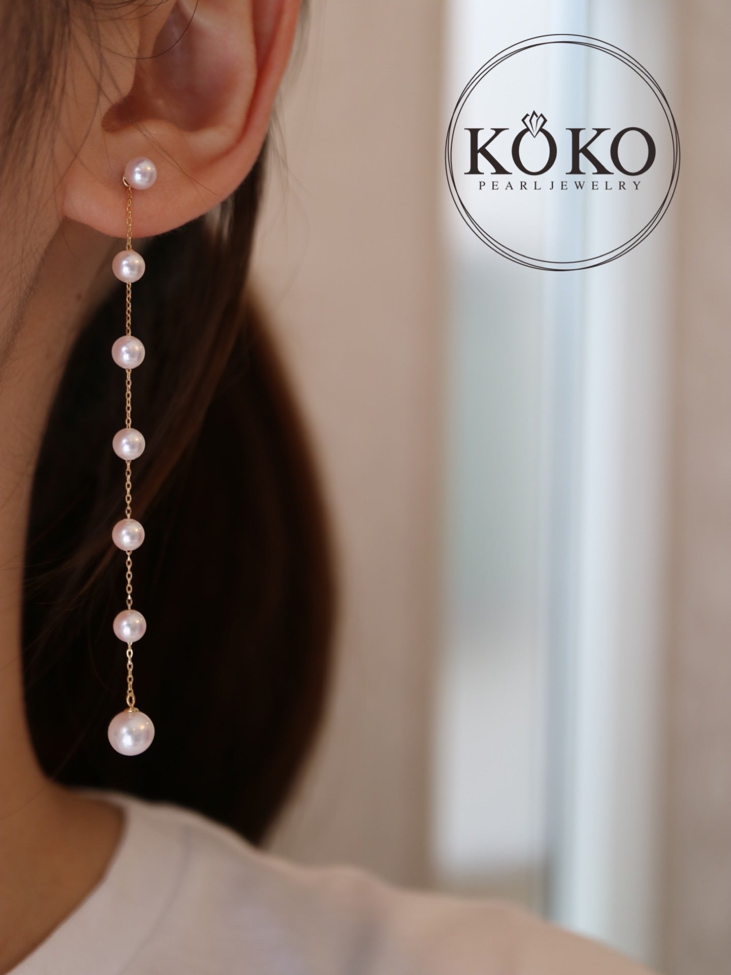 Clip Earrings Available丨2Ways Wearing 4.5+6mm Akoya Pearl Drop Earrings 18K Yellow Gold - KOKOPEARLJEWELRY - 2