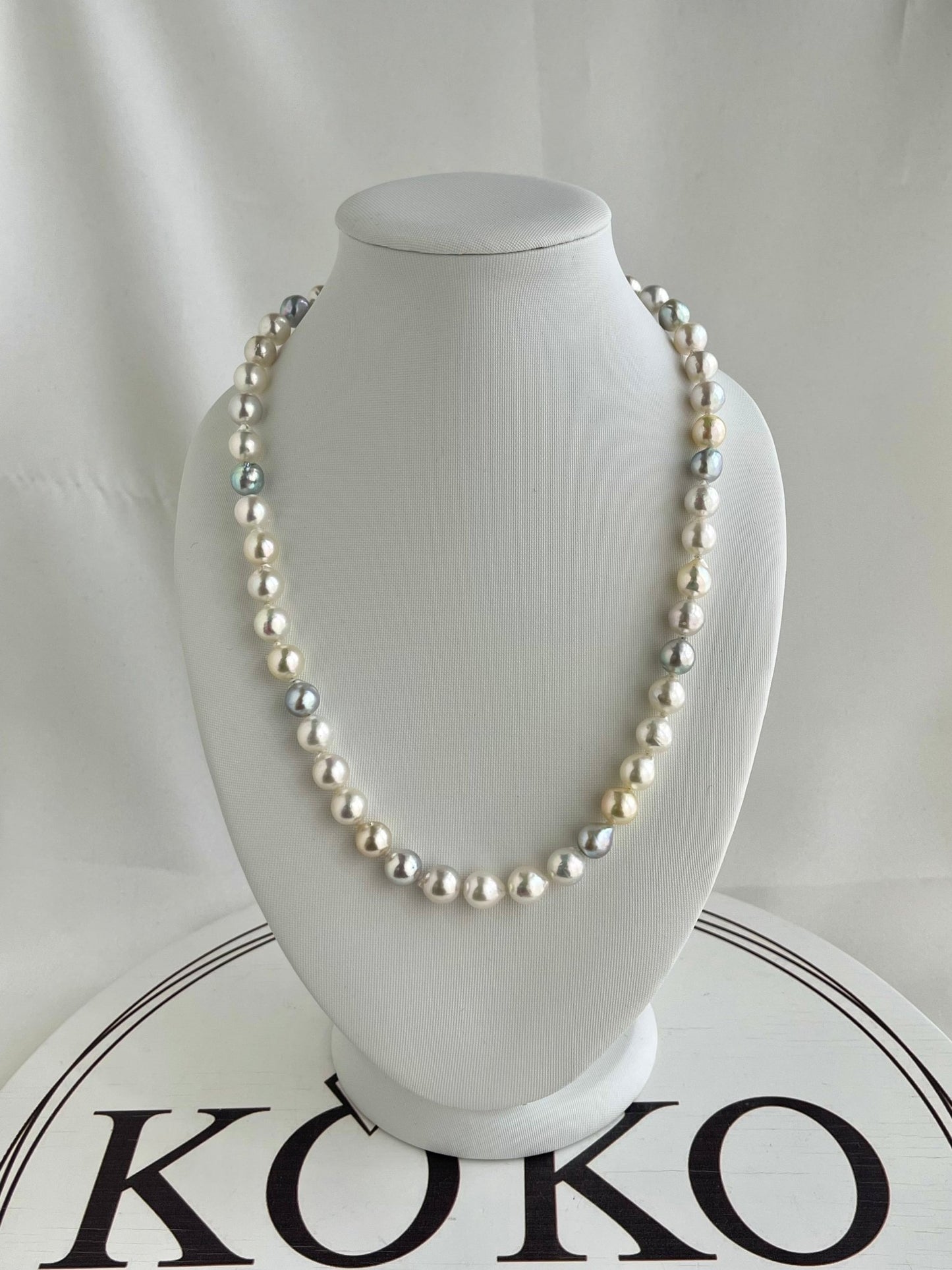 8.5 - 9.5mm Natural Mixed Color Baroque Akoya Pearl Strand Necklace - KOKOPEARLJEWELRY - 1