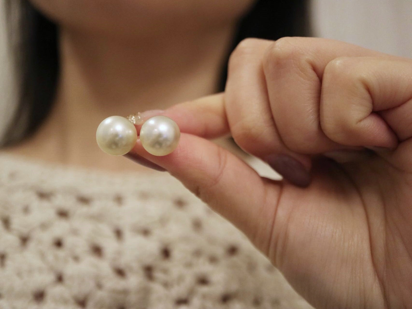 Clip Earrings Available丨 Semi Round 11mm Natural Champagne Tone South Sea Pearl Stud Earrings - KOKOPEARLJEWELRY - 3
