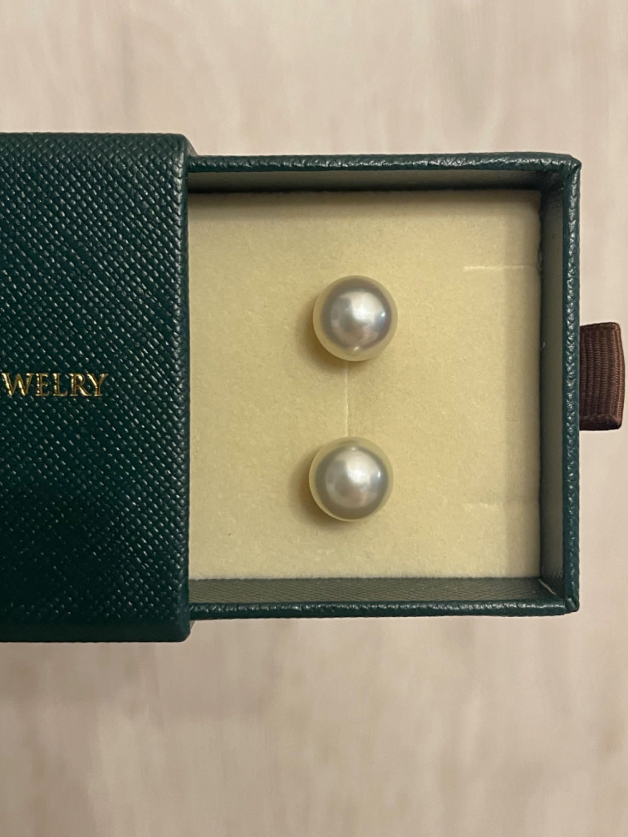 Clip Earrings Available丨 Semi Round 11mm Natural Champagne Tone South Sea Pearl Stud Earrings - KOKOPEARLJEWELRY - 7