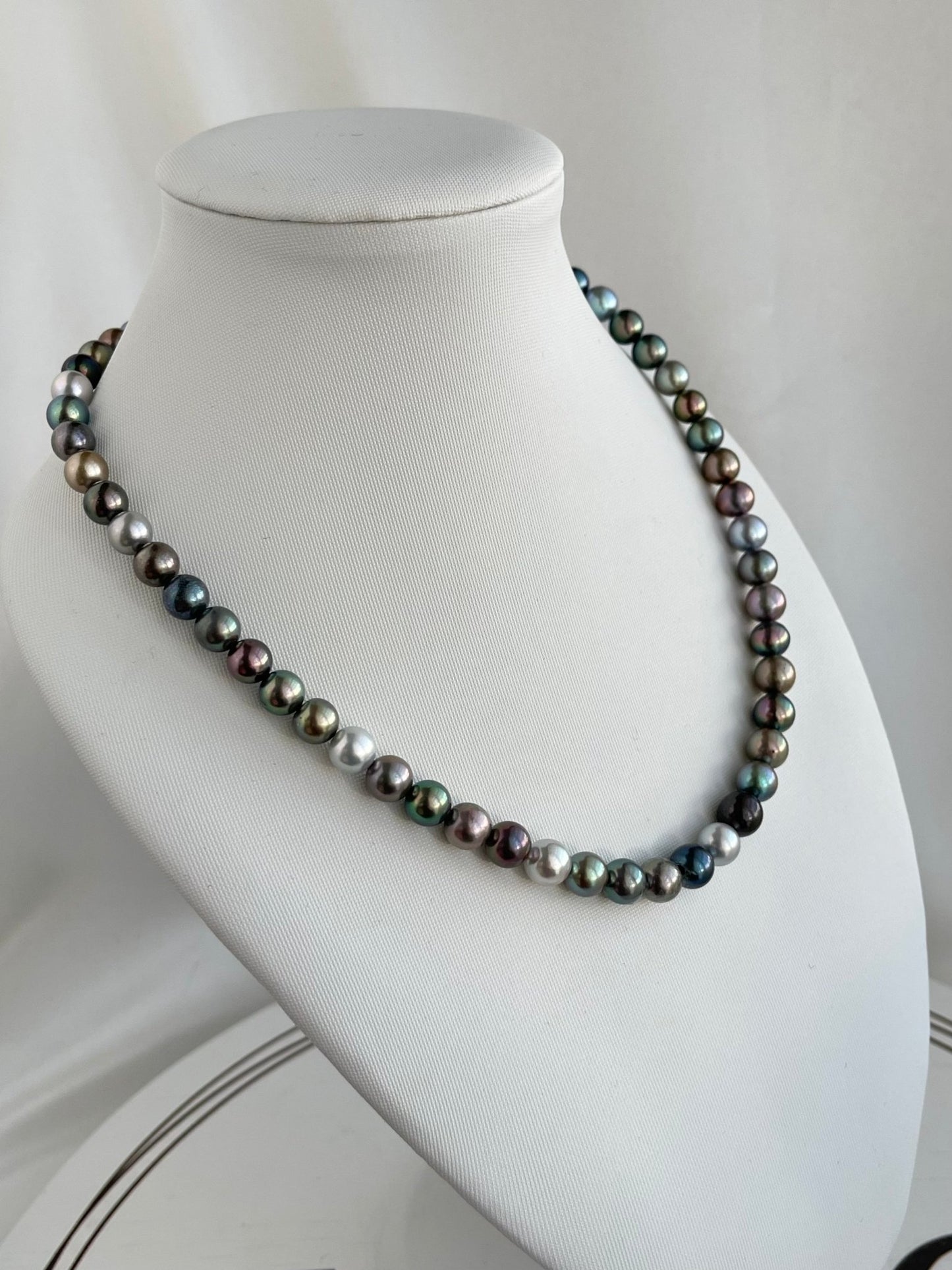 Dyed Mixed Color 7 - 8mm Japanese Akoya Pearl Strand Necklace - KOKOPEARLJEWELRY - 5
