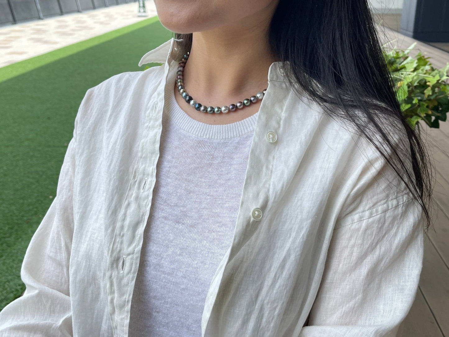 Dyed Mixed Color 7 - 8mm Japanese Akoya Pearl Strand Necklace - KOKOPEARLJEWELRY - 3