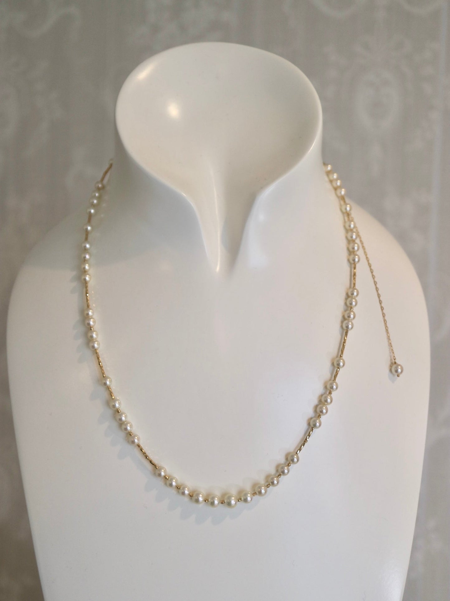 Champagne Golden Akoya Pearl & 18K Yellow Gold Beads Long Necklace - KOKOPEARLJEWELRY - 7