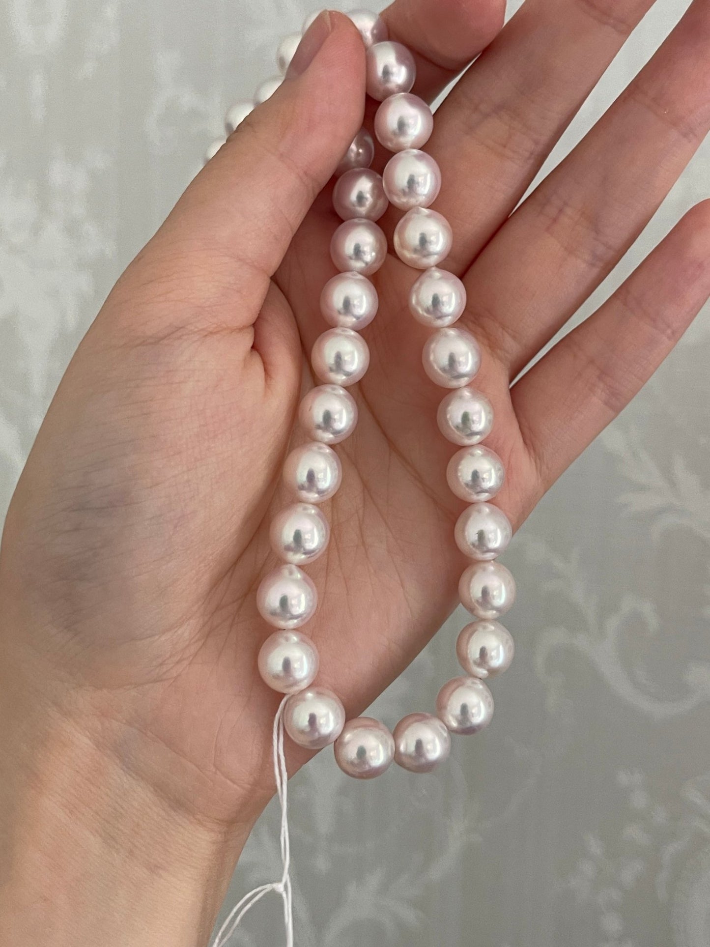 Mirror Like Luster 8.5mm Pinkish White Akoya Pearl Strand Necklace - KOKOPEARLJEWELRY - 4