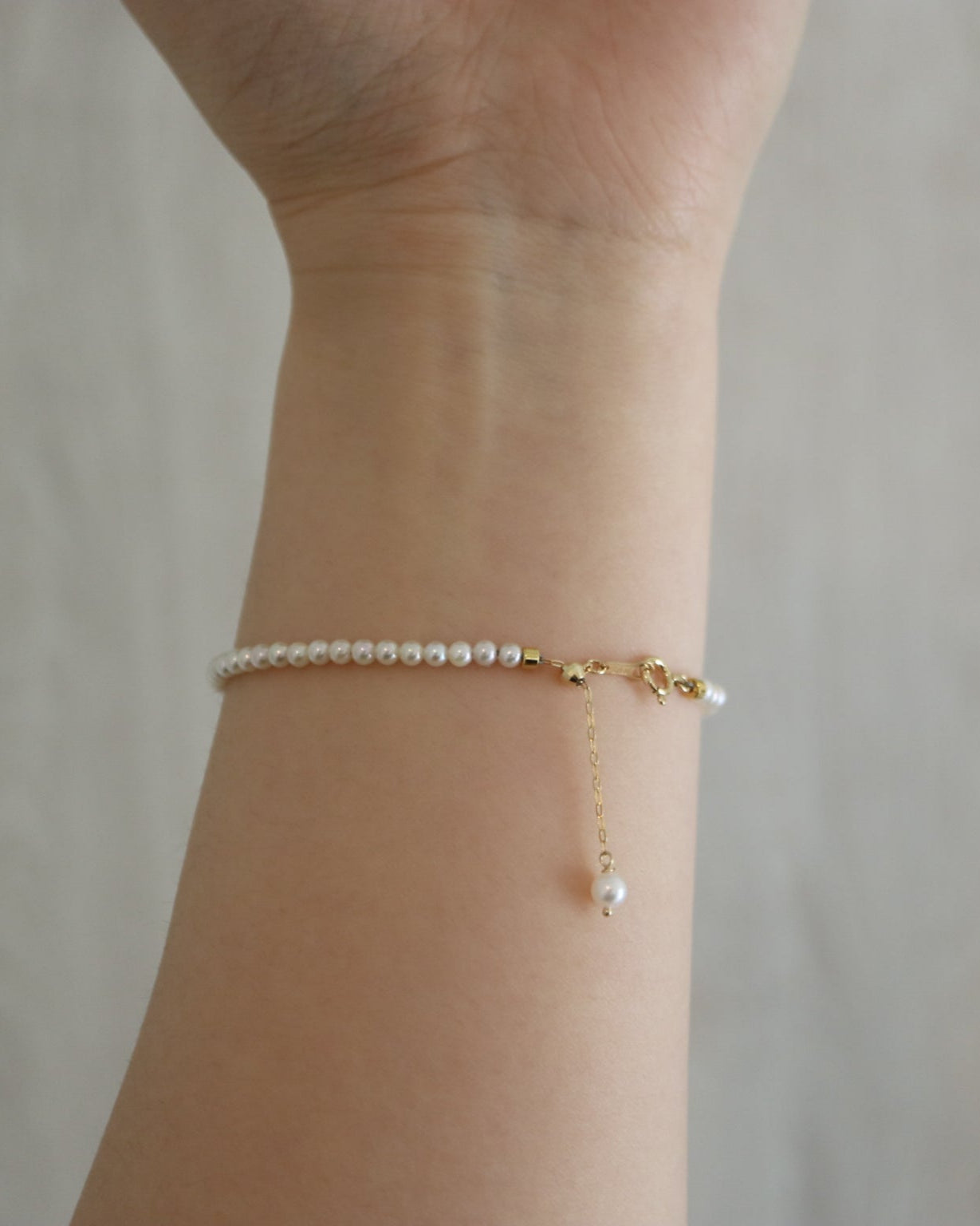 Rare 2.5mm Akoya Pearl Beaded Bracelet in 18K Yellow Gold - KOKOPEARLJEWELRY - 4