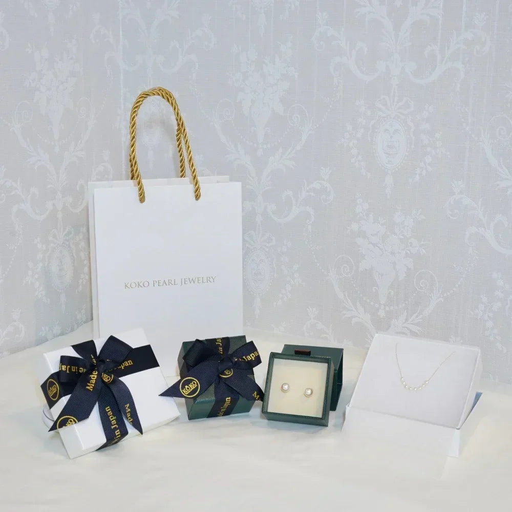 Mirror Like Luster Dây Chuyền Ngọc Trai Akoya Trắng Hồng 8mm