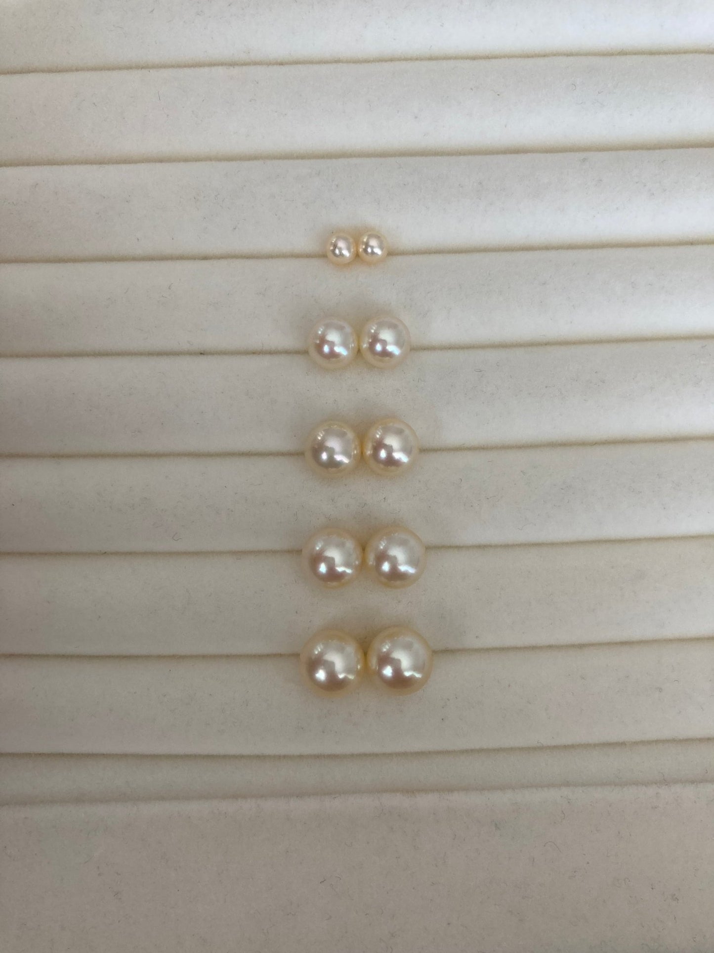 6.5mm 7.5mm Natural Cream Golden Akoya Pearl Earrings 18K Gold - KOKOPEARLJEWELRY - 5