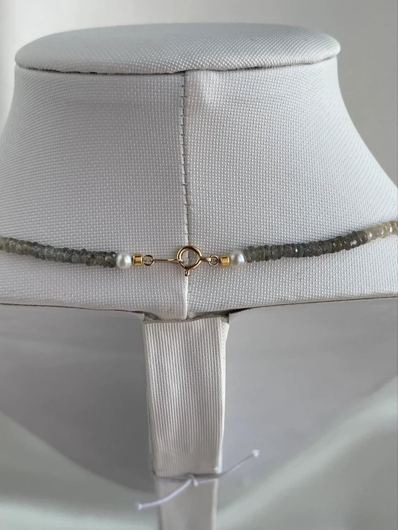 Detachable Golden South Sea Pearl Pendant Rainbow Color Sapphire Beads Necklace 18K Yellow Gold